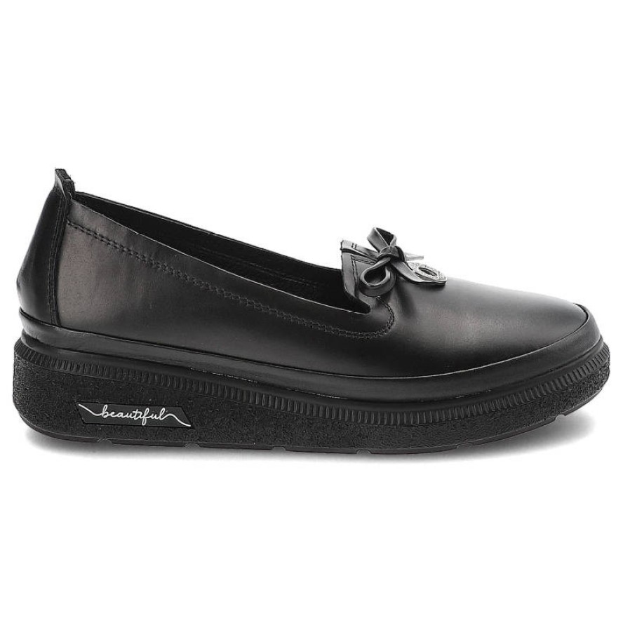 Czarne Półbuty Ravini Wygodne Buty Damskie