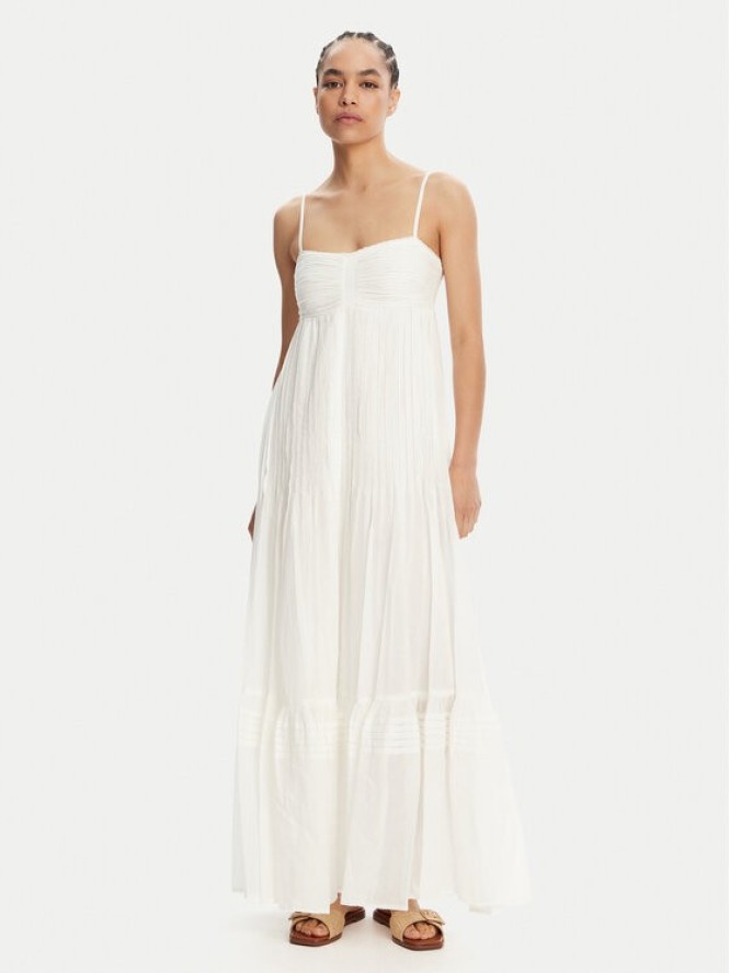 TWINSET Sukienka letnia 251LM2WDD Biały Regular Fit