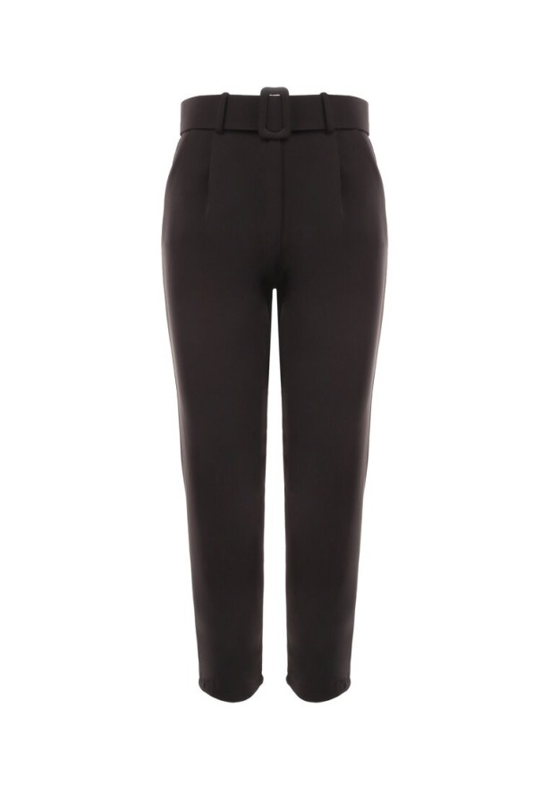 Czarne Spodnie z Paskiem Ioleina