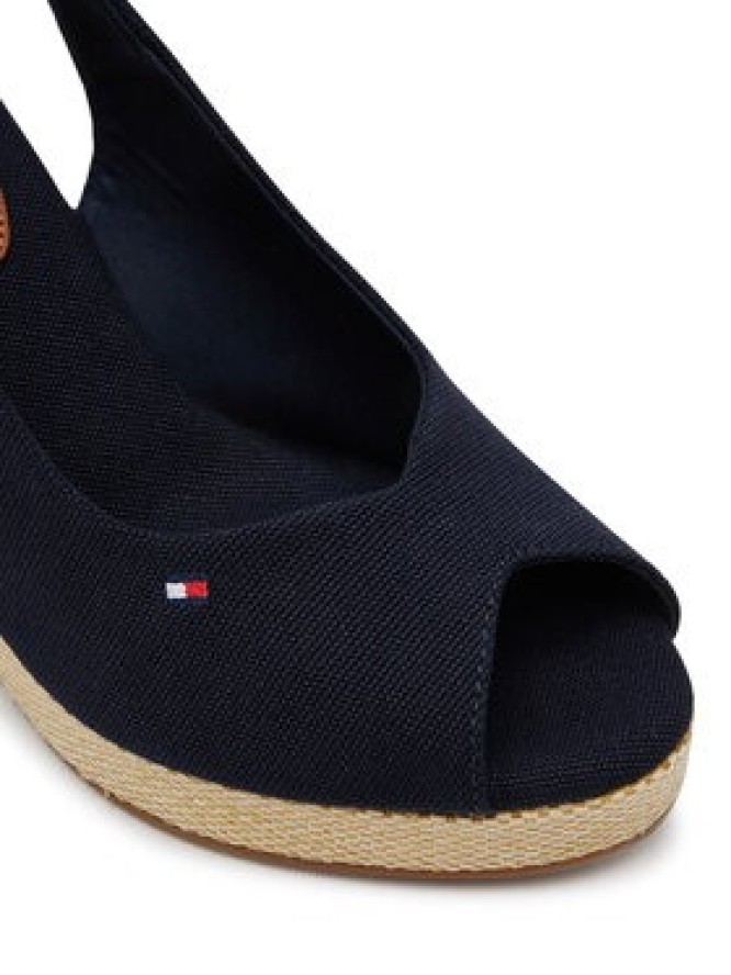Tommy Hilfiger Espadryle Flag High Wedge Espad Slingback FW0FW08597 Granatowy