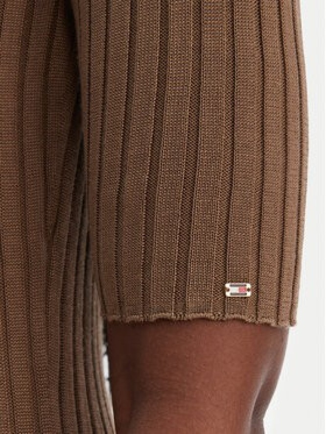 Tommy Hilfiger Sukienka dzianinowa WW0WW48447 Brązowy Slim Fit