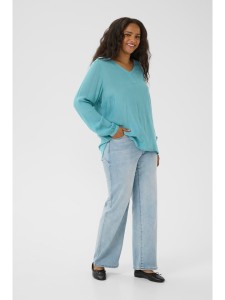 KAFFE curve Bluzka w kolorze turkusowym rozmiar: 46