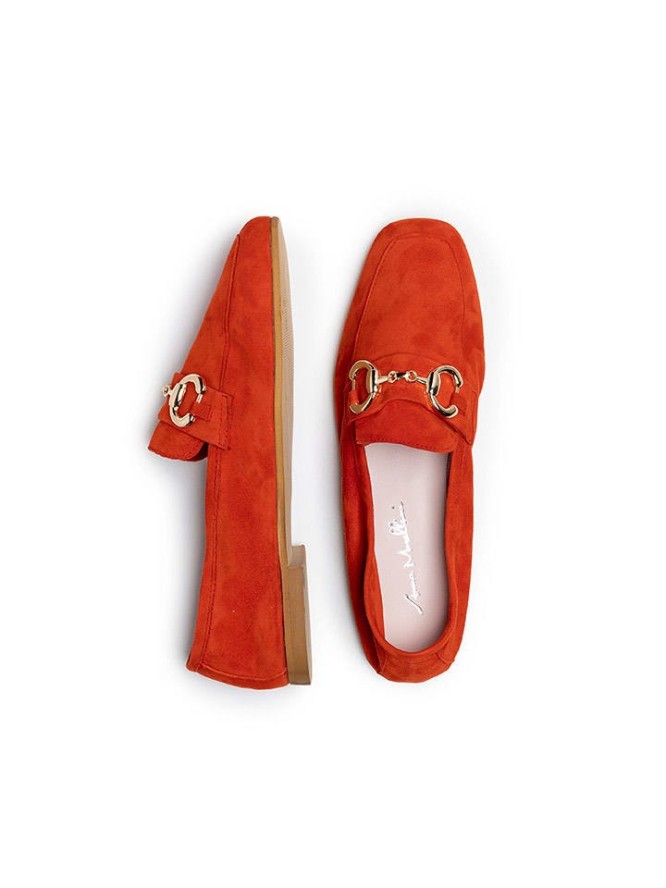 Anna Morellini Skórzane mokasyny "Gelisa" w kolorze ceglanym rozmiar: 37