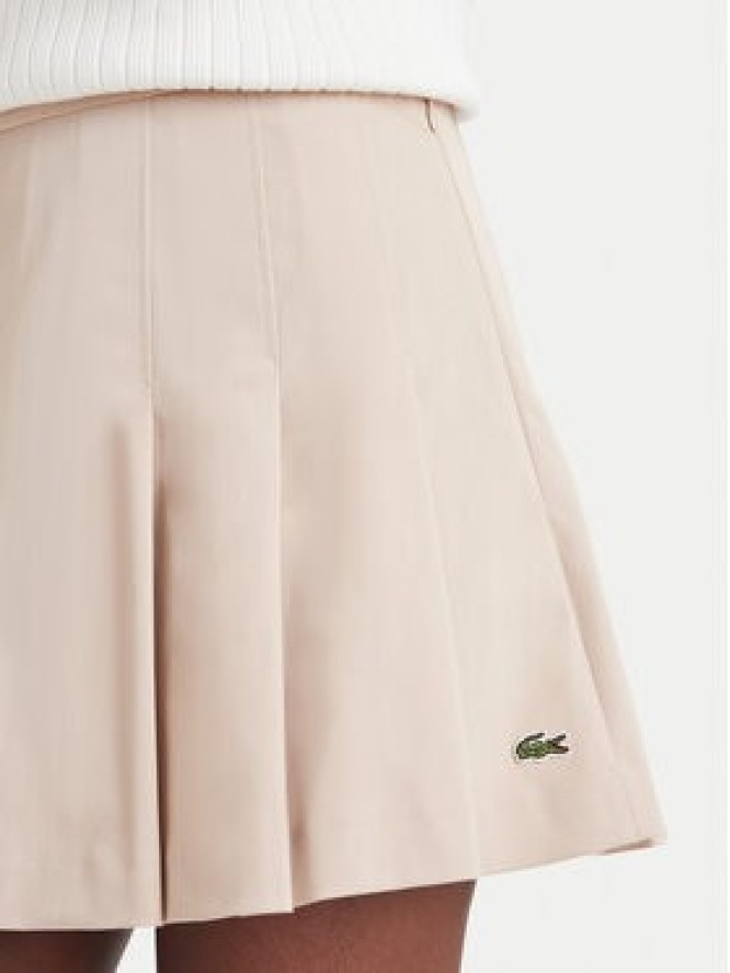 Lacoste Spódnica plisowana JF8001 Beżowy Regular Fit