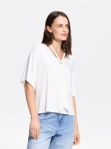 T-shirt z modalem - złamana biel