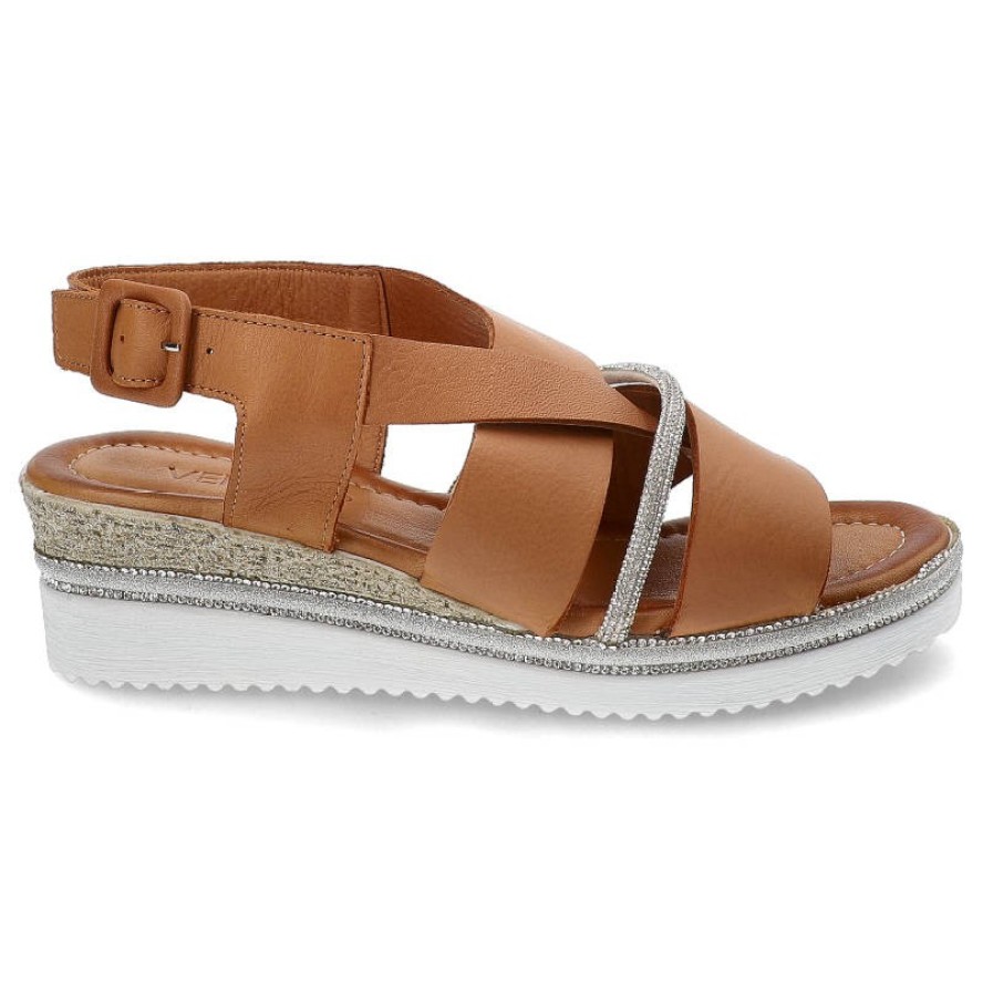 Brązowe Sandały Venezia Skórzane Eleganckie Buty
