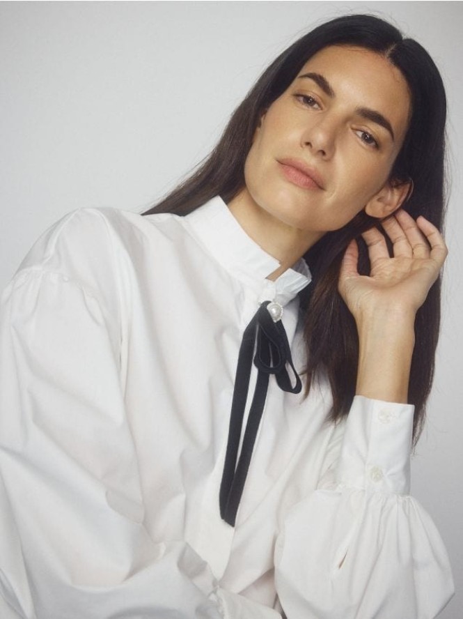 Koszula z broszką - biały