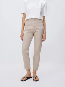 Jeansy mom comfort - beżowy