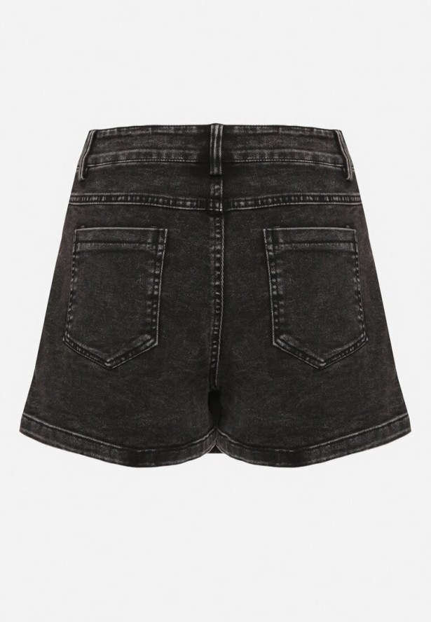 Czarne Bawełniane Spódnico-Szorty o Asymetrycznym Kroju Finavia