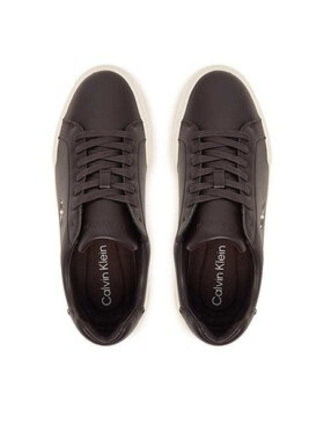 Calvin Klein Sneakersy Chunky Cupsole Laceup Lth YW0YW01947 Brązowy ciemny