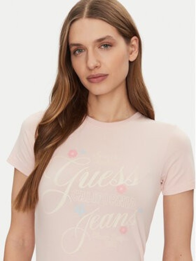 Guess Jeans T-Shirt W5GI24 J1314 Beżowy Regular Fit