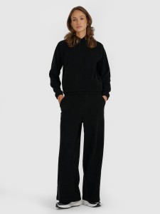 4F Spodnie oversize z szerokimi nogawkami damskie - czarne S
