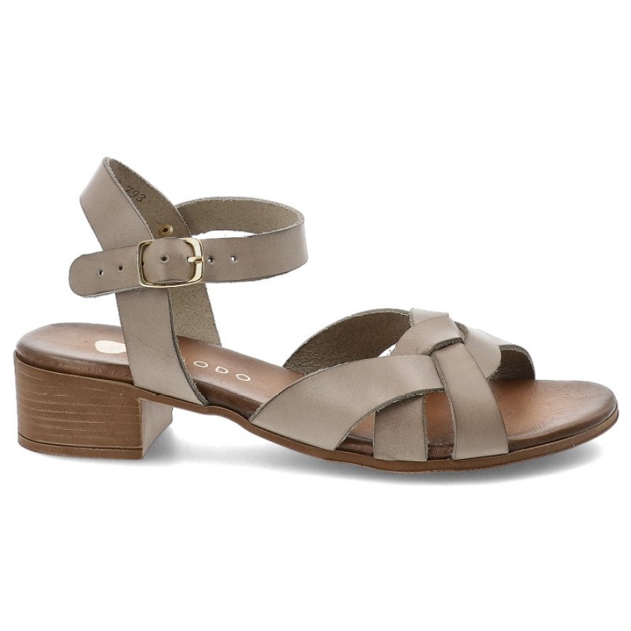 Szare Sandały Armodo Eleganckie Obuwie Damskie Na Obcasie