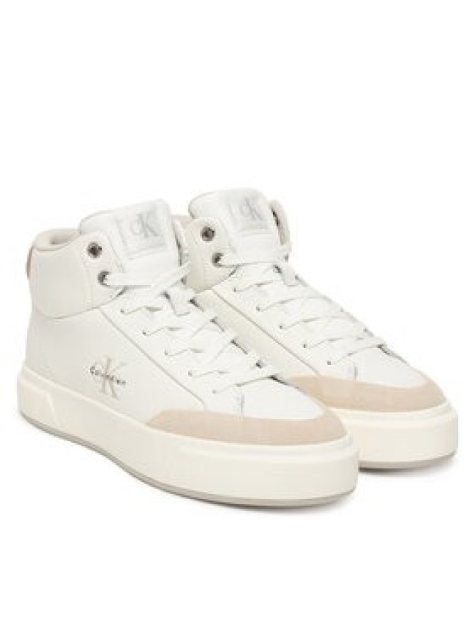 Calvin Klein Sneakersy Basket Cups High Laceup Lth Mix YW0YW02024 Biały