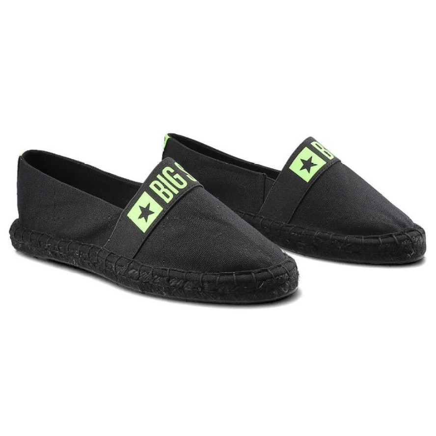 Espadryle damskie Big Star, z jutową podeszwą i elastycznym paskiem, czarne, HH274473