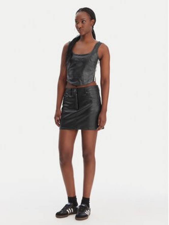 adidas Top Pleather KE5041 Czarny Slim Fit