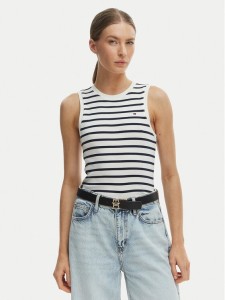 Tommy Hilfiger Top WW0WW47806 Écru Slim Fit