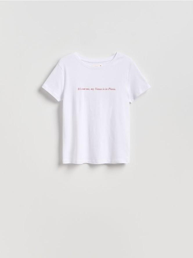 T-shirt z napisem - biały