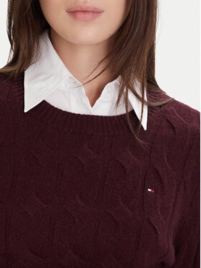 Tommy Hilfiger Sweter WW0WW43586 Bordowy Regular Fit