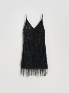 Sukienka mini z cekinami - czarny