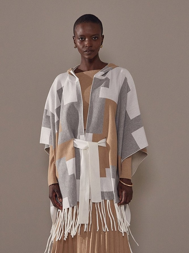 Rodier Narzutka w kolorze jasnobrązowo-biało-szarym rozmiar: onesize