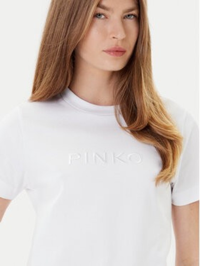 PINKO T-Shirt Start 101752 A2RD Biały Regular Fit