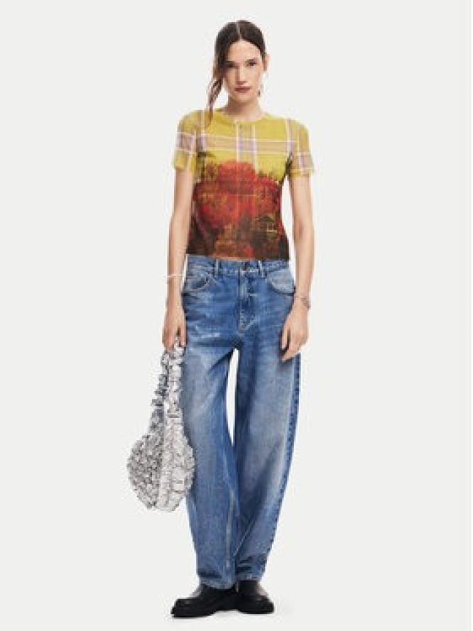 Desigual T-Shirt Double 24WWTK27 Kolorowy Slim Fit