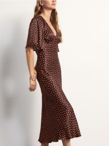 Sukienka maxi z wiskozy - brązowy
