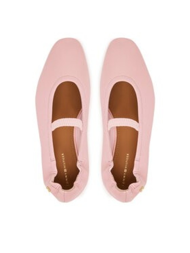 Tommy Hilfiger Baleriny Soft Leather Ellastic Ballerina FW0FW09245 Różowy