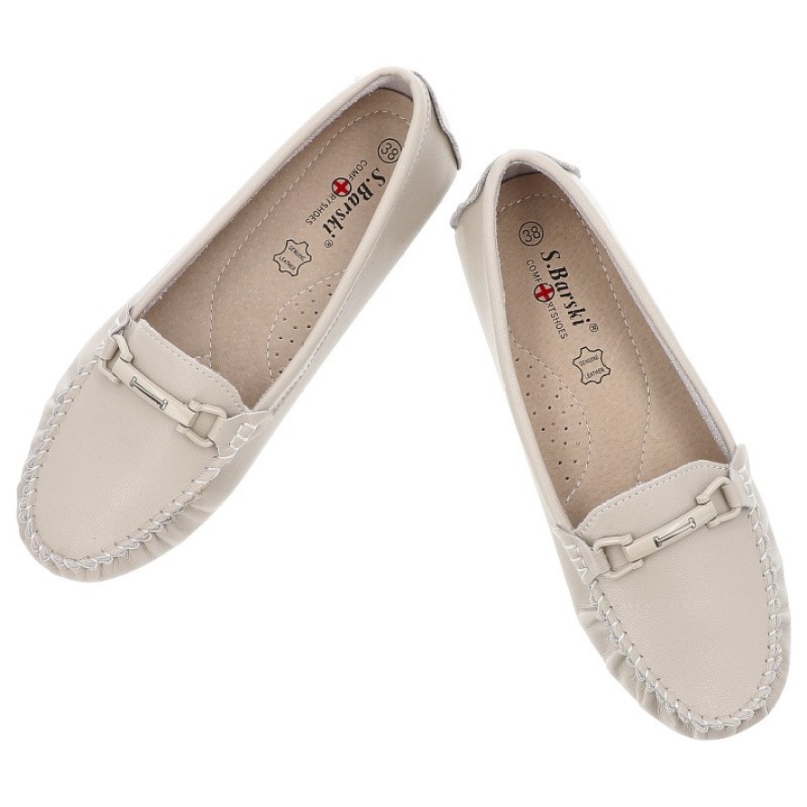 Beżowe Mokasyny S.Barski Wygodne Obuwie Damskie