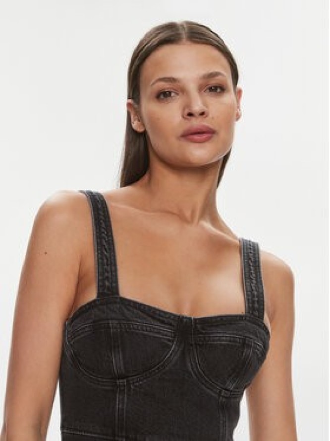 Tommy Jeans Sukienka jeansowa DW0DW17698 Czarny Slim Fit