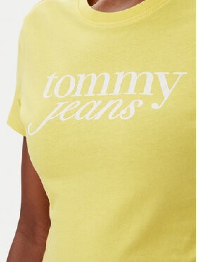 Tommy Jeans T-Shirt Essential DW0DW19447 Żółty Slim Fit