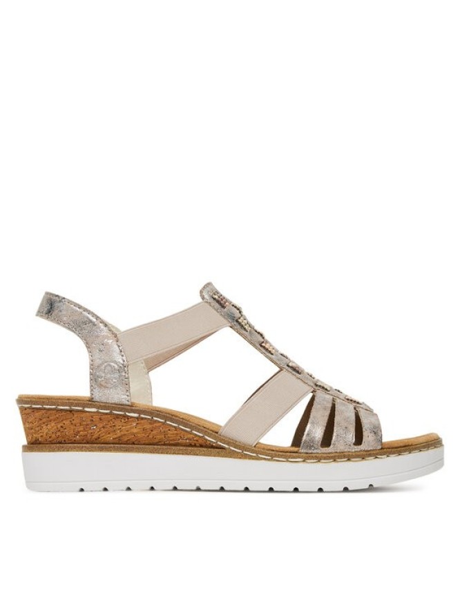 Rieker Sandały V3822-90 Srebrny