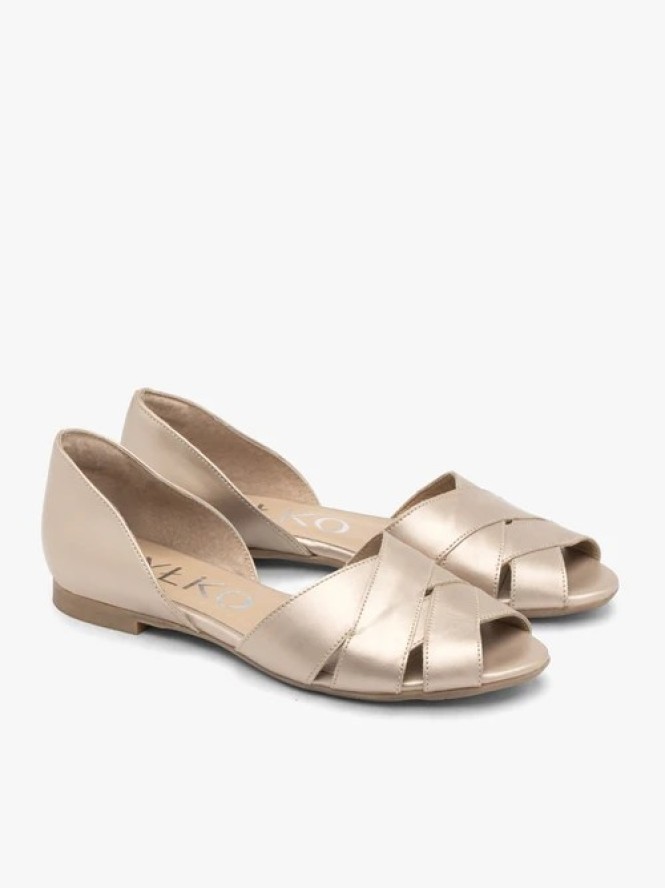 Platynowe sandały peep toe