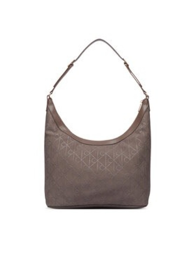 Calvin Klein Torebka Emblem Aop Sueded M Shoulder Bag LV04F3881G Beżowy