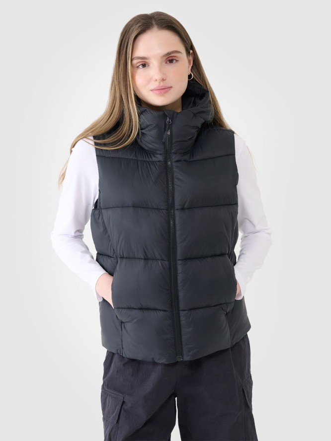 4F Bezrękawnik puchowy z wypełnieniem syntetycznym damski - czarny XL