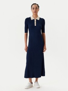 Tommy Hilfiger Sukienka dzianinowa WW0WW47216 Granatowy Slim Fit