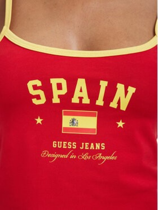 Guess Jeans Top W6YP20 K4202 Czerwony Slim Fit