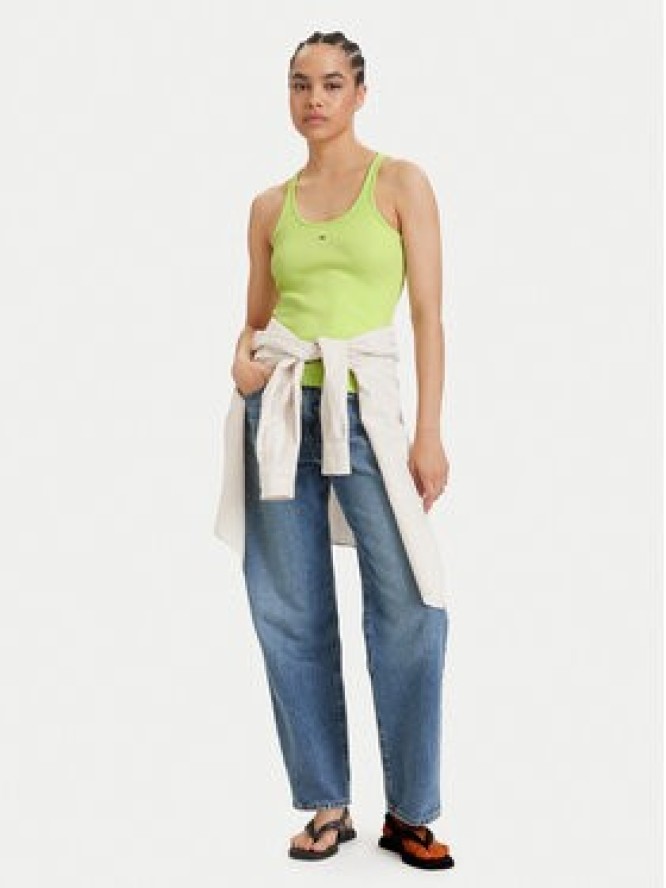 Tommy Jeans Top Racerback DW0DW22264 Zielony jasny Slim Fit