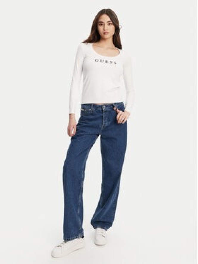 Guess Bluzka O5RI00 KBBU1 Biały Regular Fit