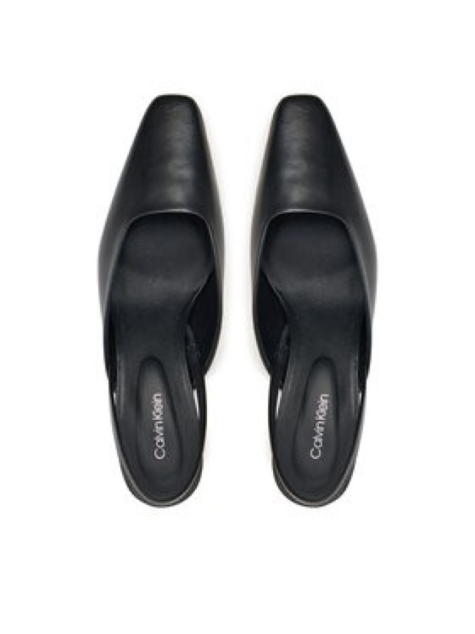 Calvin Klein Czółenka Heel Mule Pump 50 - Lth HW0HW02551 Czarny