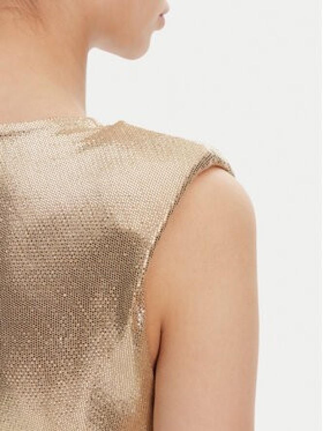 Rinascimento Sukienka wieczorowa CFC0019899002 Złoty Regular Fit