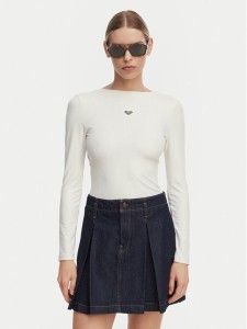 Roxy Longsleeve ERJKT04364 Biały Slim Fit