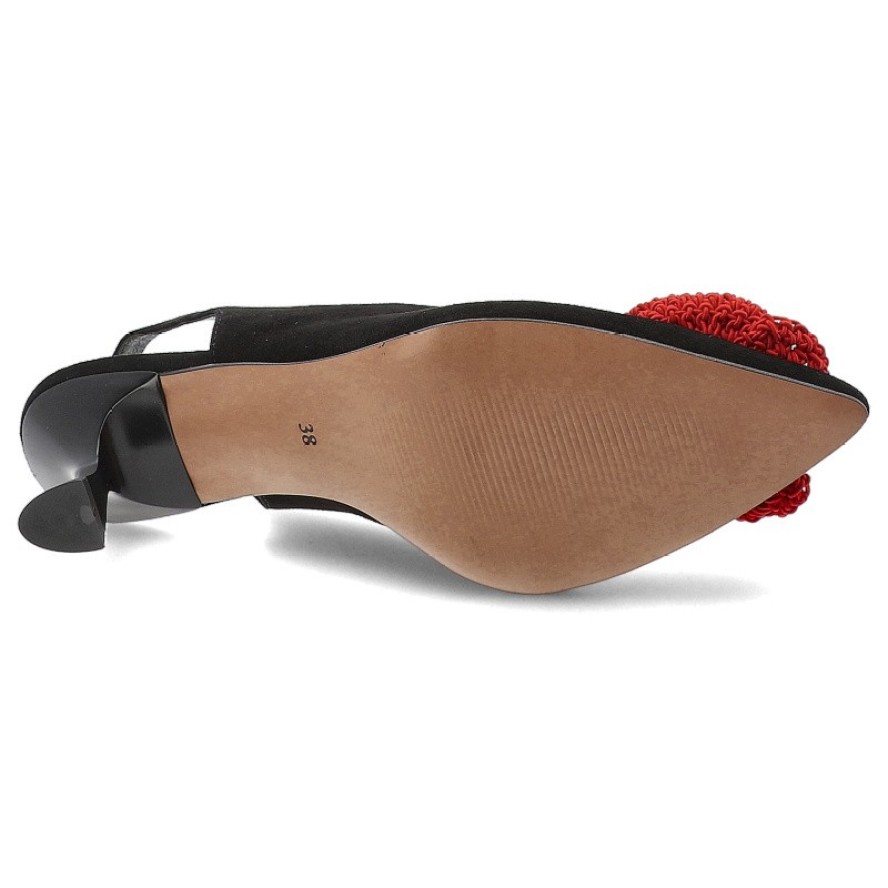 Czarne Sandały Chebello Eleganckie Obuwie Damskie Róża