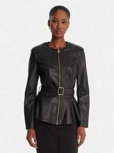 Rinascimento Kurtka z imitacji skóry CFC0125192003 Czarny Slim Fit