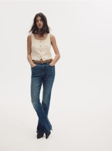 Zamszowy pasek z klamrą - brązowy