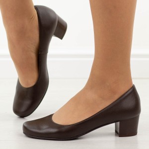 Brązowe Polskie czółenka damskie Gregors 702