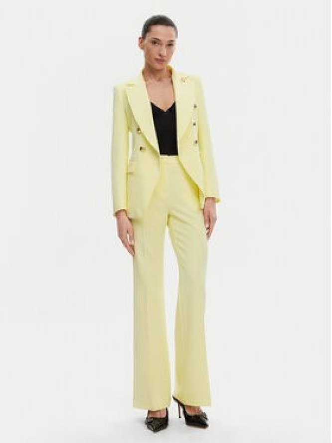 Maryley Spodnie materiałowe 25EB587/43LL Żółty Regular Fit