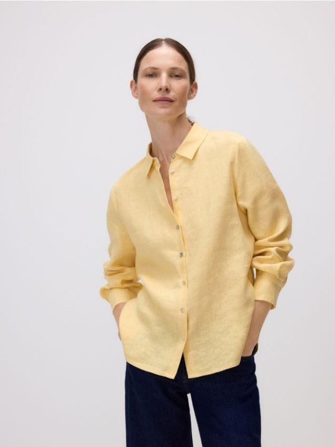 Lniana koszula - złamana biel