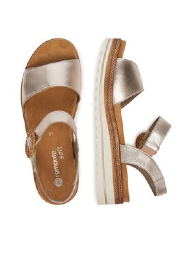 Remonte Sandały D0Q52-31 Złoty